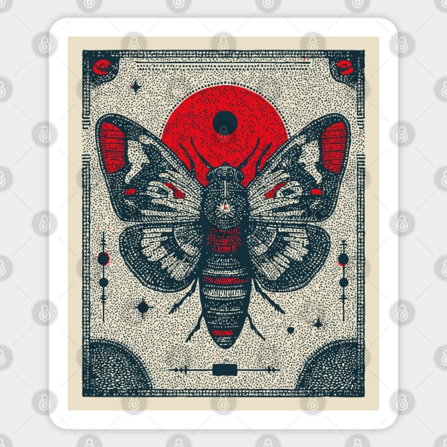 Ornate Cicada Tarot Card | Witchcore Divination Oracle Sticker by TuncGK